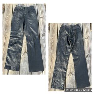 Vintage 80s 90s Buttery Soft Black Napa Leather Bootcut Pants XS 25 waist